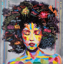 Charger l&#39;image dans la galerie, Abstract African Girl Hair Graffiti Art
