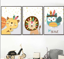 Load image into Gallery viewer, Adventurous Animal Kid Room Art
