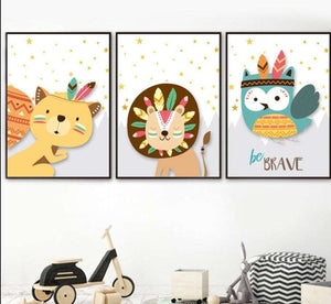Adventurous Animal Kid Room Art