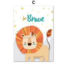 Load image into Gallery viewer, Adventurous Animal Kid Room Art
