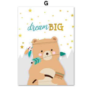 Adventurous Animal Kid Room Art