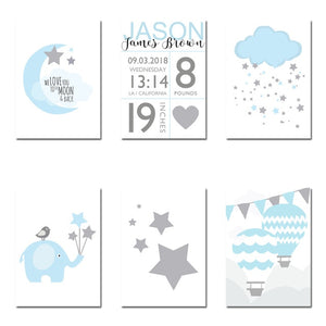 Baby Personalized Birth Nursery Art