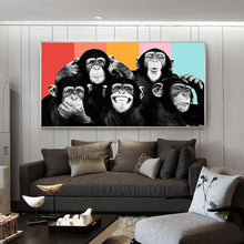 Load image into Gallery viewer, Funny Monkeys Modern Retro Art
