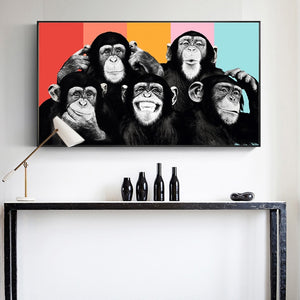 Funny Monkeys Modern Retro Art