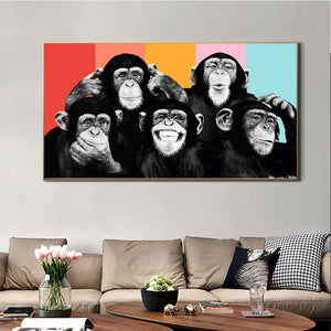 Funny Monkeys Modern Retro Art