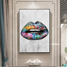 Charger l&#39;image dans la galerie, Sexy Lips Graffiti Wall Art

