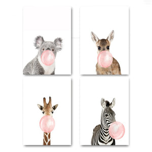 Baby Animal Safari Pink Bubble Gum