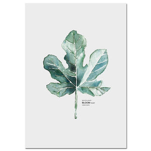 Watercolor Plants Leaf Scandinavian Decor