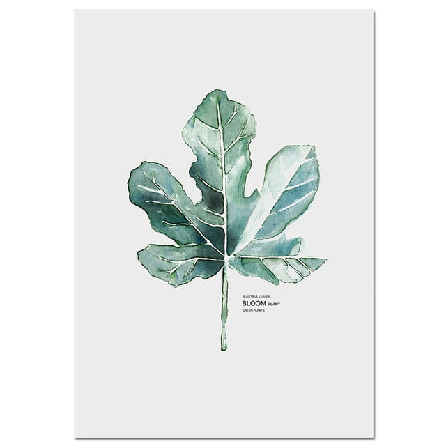 Watercolor Plants Leaf Scandinavian Decor