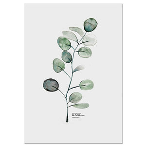 Watercolor Plants Leaf Scandinavian Decor