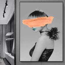 Charger l&#39;image dans la galerie, Modern Woman Portrait - Blue Navy Paint Brush
