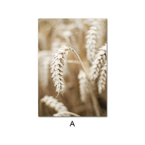 Boho Nature Wheat Field Landscape Wall Art
