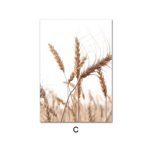 Boho Nature Wheat Field Landscape Wall Art