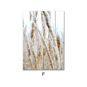 Boho Nature Wheat Field Landscape Wall Art
