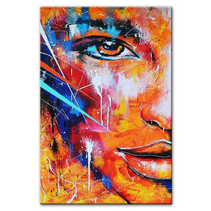 Vibrant Abstract Half Face Art