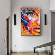 Charger l&#39;image dans la galerie, Vibrant Abstract Half Face Art
