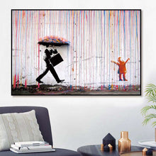 Load image into Gallery viewer, Banksy Man Walking In The Rain
