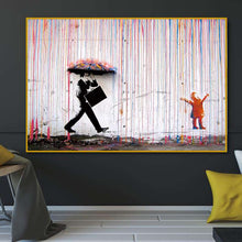 Load image into Gallery viewer, Banksy Man Walking In The Rain
