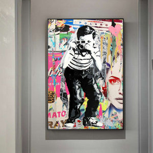 Banksy Street Art Polaroid Boy