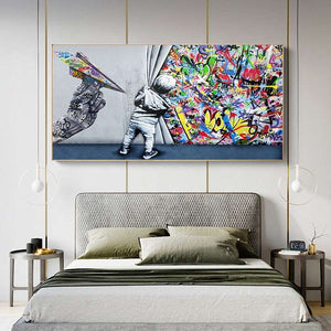 Behind the Curtain Graffiti Art
