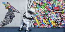 Load image into Gallery viewer, Behind the Curtain Graffiti Art
