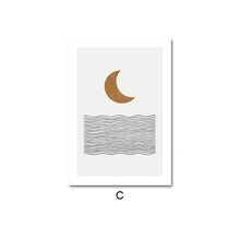 Load image into Gallery viewer, Sun &amp; Moon Phase Ocean Escape - Boho Abstract Art
