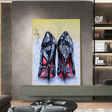 Load image into Gallery viewer, Black High Heels Graffiti Art
