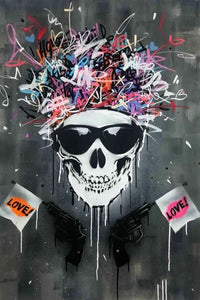 Funny Street Art Skull