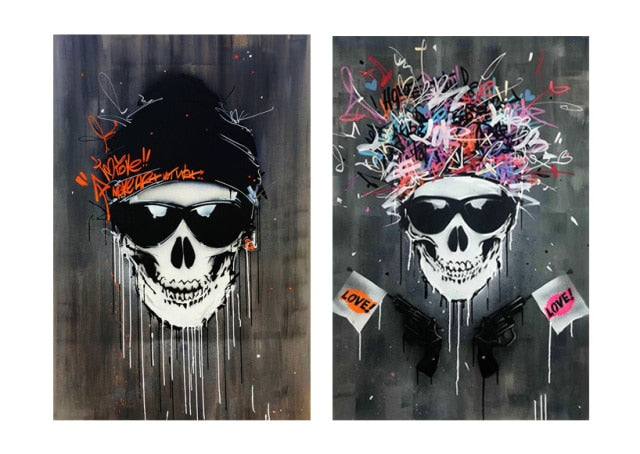 Funny Street Art Skull