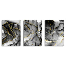 Charger l&#39;image dans la galerie, Black &amp; White Roses Leaf With Golden Rain River Abstract Art
