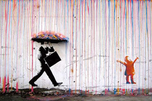 Banksy Man Walking In The Rain