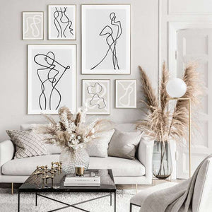 Abstract Body Shape Line Art
