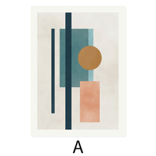Load image into Gallery viewer, Minimalist Watercolor Pink Blue Geometric Shapes
