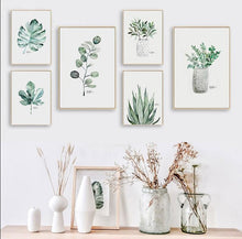 Load image into Gallery viewer, Watercolor Plants Leaf Scandinavian Decor
