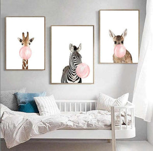 Baby Animal Safari Pink Bubble Gum