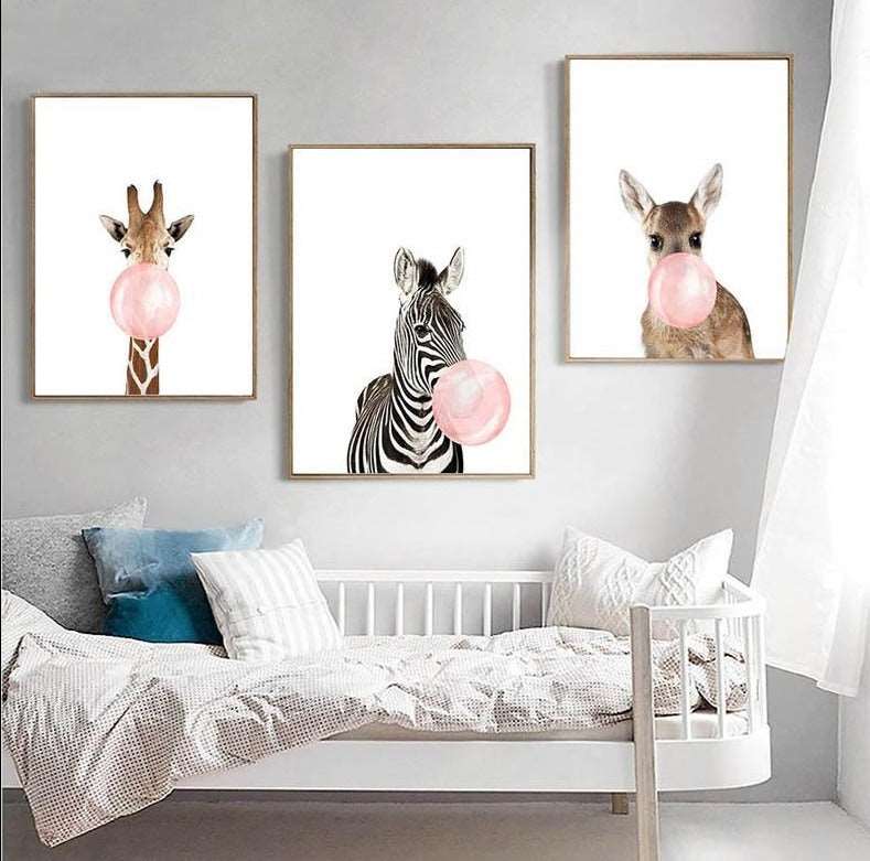 Baby Animal Safari Pink Bubble Gum