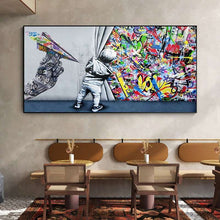 Load image into Gallery viewer, Behind the Curtain Graffiti Art
