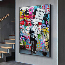 Load image into Gallery viewer, Einstein &#39;&#39;Love Is The Answer&#39;&#39; - Mr. Brainwash Canvas Art
