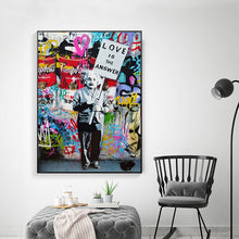 Load image into Gallery viewer, Einstein &#39;&#39;Love Is The Answer&#39;&#39; - Mr. Brainwash Canvas Art
