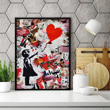 Charger l&#39;image dans la galerie, Girl Holding A Balloon Graffiti Art
