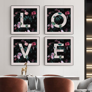 L.O.V.E Floral Canvas Art