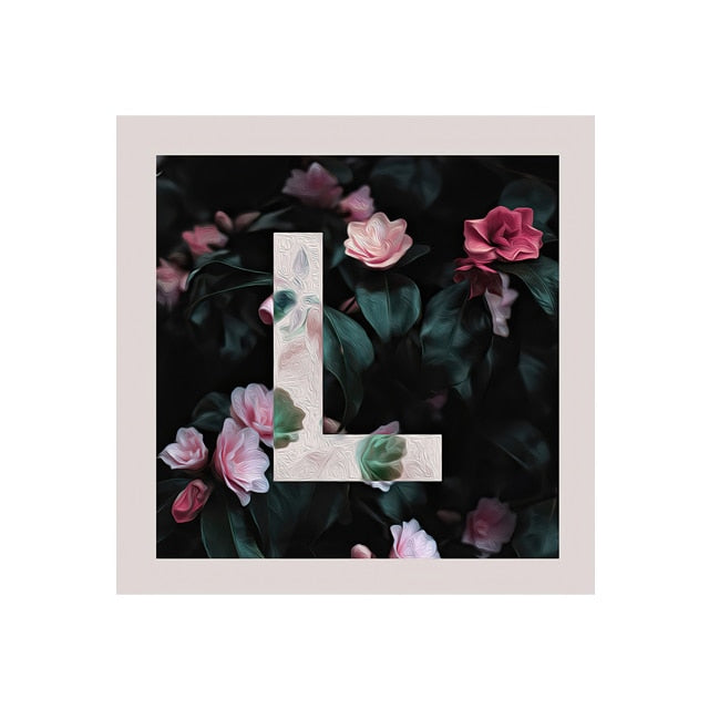 L.O.V.E Floral Canvas Art