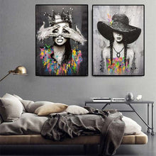 Charger l&#39;image dans la galerie, Abstract Parisian Woman With The Graffiti Dress Art
