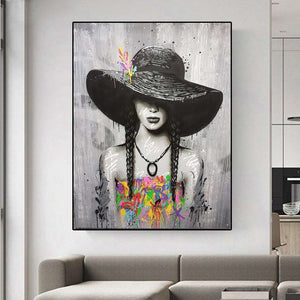 Abstract Parisian Woman With The Graffiti Dress Art