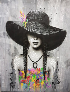 Abstract Parisian Woman With The Graffiti Dress Art