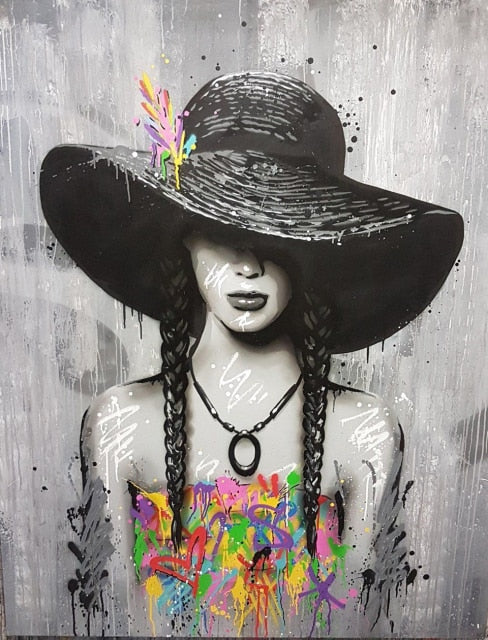 Abstract Parisian Woman With The Graffiti Dress Art