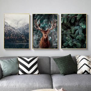 Nordic Foggy Forest Adventure Canvas Art