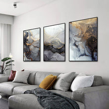 Load image into Gallery viewer, Modern Smoky Gold Abstract Art
