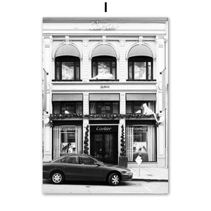 Black and White Fashion Boutique and Luxury Cars
