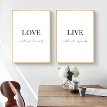 Load image into Gallery viewer, Dream. Love. Live. Minimalist Word Art
